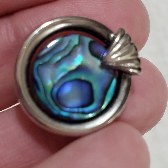 Sea Opal clip on paua shell earrings by Anzac NEW - Picture 3 of 8